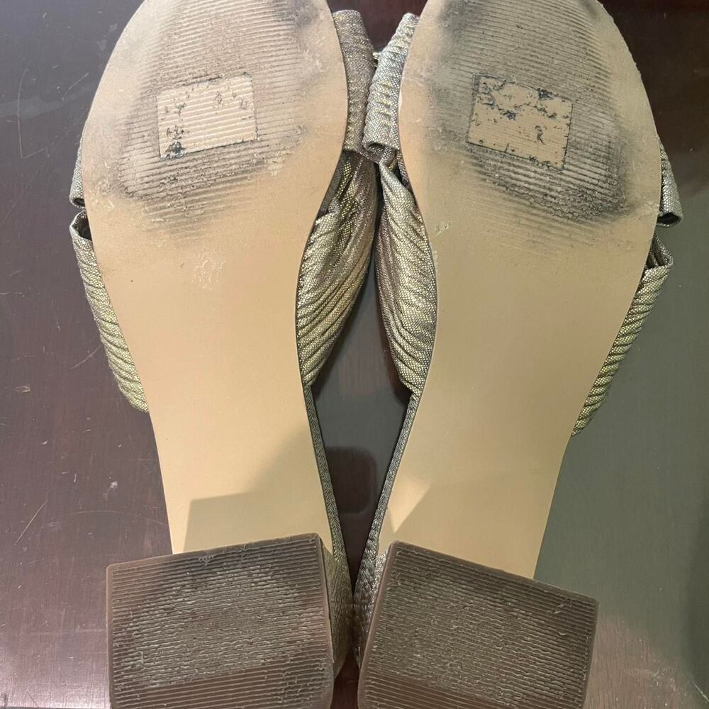 Kensie Women's Sandals Y2K Retro Bow Gold Silver Coquette Feminine Sandals 8.5 - Picture 5 of 6